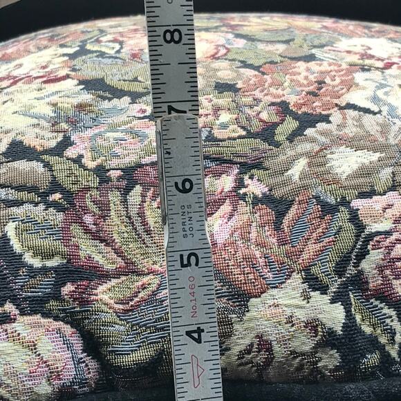 Set of 3 Needlepoint Petit Point Floral Throw Sofa Pillows Black Velvet Backing - Picture 12 of 15